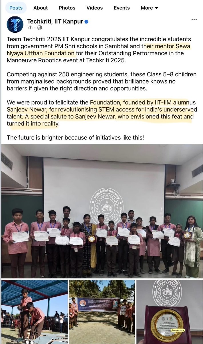 sewanyaya's tweet image. Uttar Pradesh CM Yogi Adityanath Praises Our Robotics Revolution Among Govt School Children of Sambhal!

WHAT WE DID IN SAMBHAL

Sewa Nyaya Utthan organised free Robotics workshop for over 100 govt schoolchildren in Sambhal, one of UP’s most backward districts

Gave free Robotic…