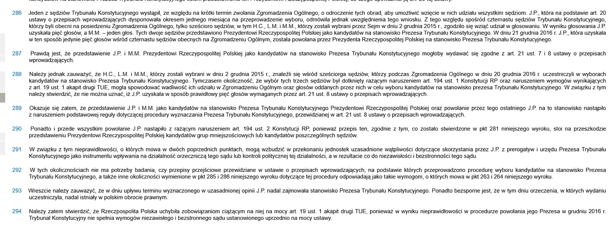 Już jest pełna treść dzisiejszego wyroku TSUE w sprawie polskiego TK. Wyrok tłumaczy klarownie to, czego na przykład koleżanka pana Zbyszka nie rozumie. Odkrycie kulinarne prezesa to już w ogóle nic nie rozumiało i stąd wynik sprawy taki, a nie inny.
curia.europa.eu/juris/document…