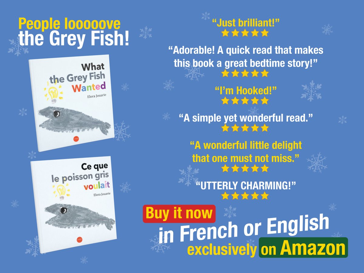 Looking for a gem to put under the tree? 🎁 My daughter Elora’s book "What the Grey Fish Wanted" is a hit with kids 2-10!
✅ Adorable story
✅ 5-Star Reviews
✅ English &amp; French editions
🎅 Order on Amazon for Xmas delivery: amazon.com/What-Grey-Fish…
