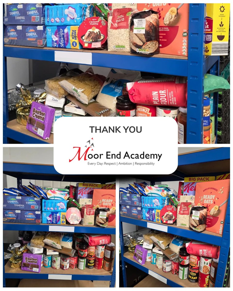 HDCFirst's tweet photo. Thank you to @moor_end for their generous #donation of food and hygiene items to our food hub.

We are truly grateful to the pupils, staff, and wider school community for their kindness and generosity.

If you'd like to support our work, please get in touch with us. https://t.co/0TIBUTDThI