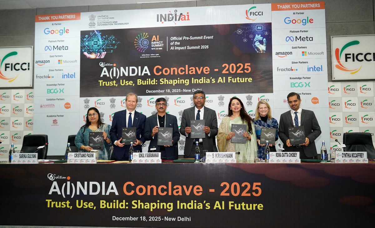 UNICEFIndia's tweet image. As AI transforms India, making it inclusive, credible, and child-focused is key.

At the A(I)ndia Conclave, Cynthia McCaffrey, UNICEF India Representative, highlighted the need for human-centric, responsible AI that equips children with future-ready skills.

AI must work…