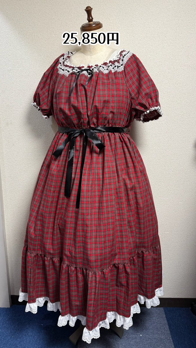 【やや】 physical drop セーラーOP赤チェック 新型のスモックワンピースも赤チェックが登場です！！ シャーリングOP