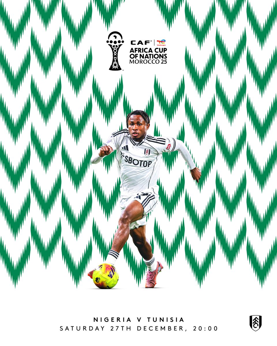 FulhamFC's tweet image. It's also matchday for our Naija boys. 🦅

#Naija4TheWin #AFCON2025