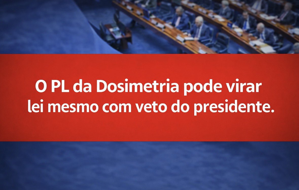 O PL da Dosimetria pode virar lei mesmo com veto do presidente. E isso confunde muita gente. 

No Brasil, quando o Congresso aprova um projeto de lei, o presidente pode sancionar ou vetar.

Se vetar, o projeto não entra em vigor automaticamente. 

Mas o veto não encerra o