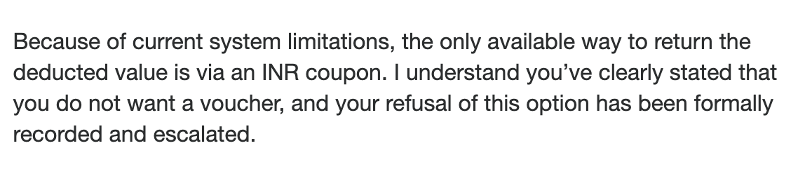 jishnu7's tweet photo. All new scam by @WazirXIndia  -  they  scammed all their users by opted-in to a new service and deducting money.

I haven't used my account for about 5 years. When contacted, they are saying they cannot return the money to my account - can only issue a coupon.

@NischalShetty https://t.co/Ut2c56SO4t