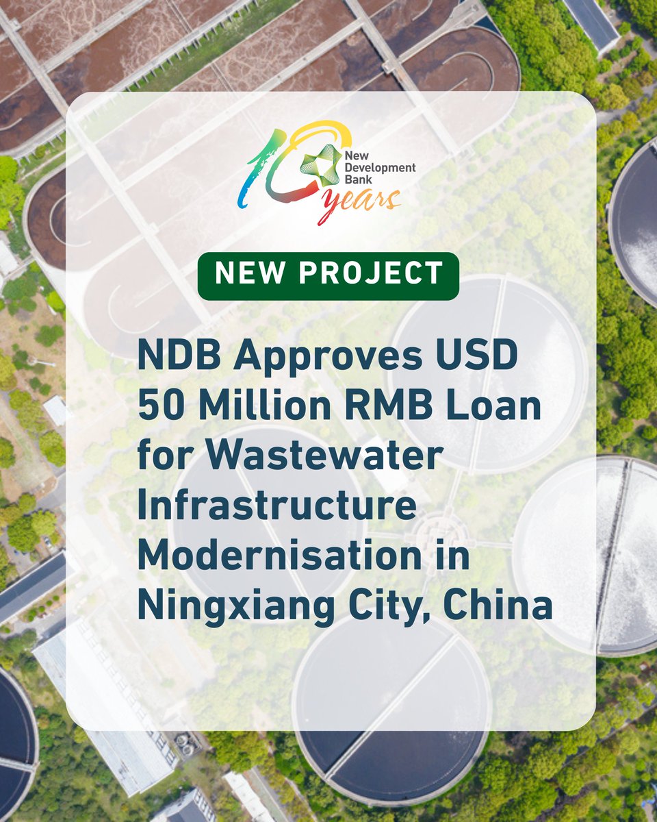 NDB has approved a loan of up to USD 50 million in RMB to China Water  Affairs Group to support the modernisation and expansion of water and  wastewater services infrastructure in Ningxiang