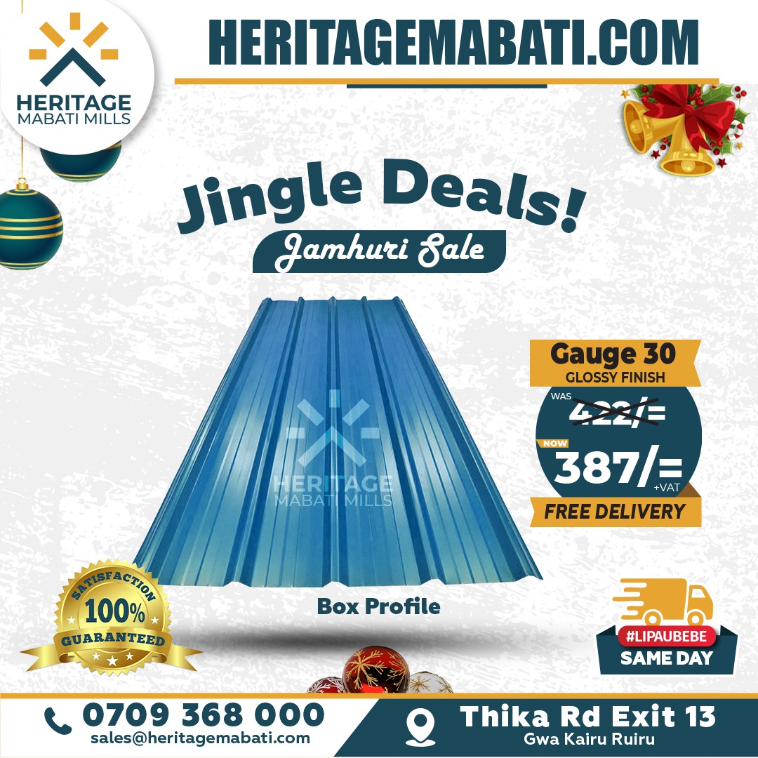 HeritageMabati_'s tweet image. Jingle all the way with our Box Profile Offer. Usipitwe na Santa wa Heritage. Call us on 0709368000 or whatsapp us on 0746667456
#boxprofilemabati #heritagemabati #DecemberOffers