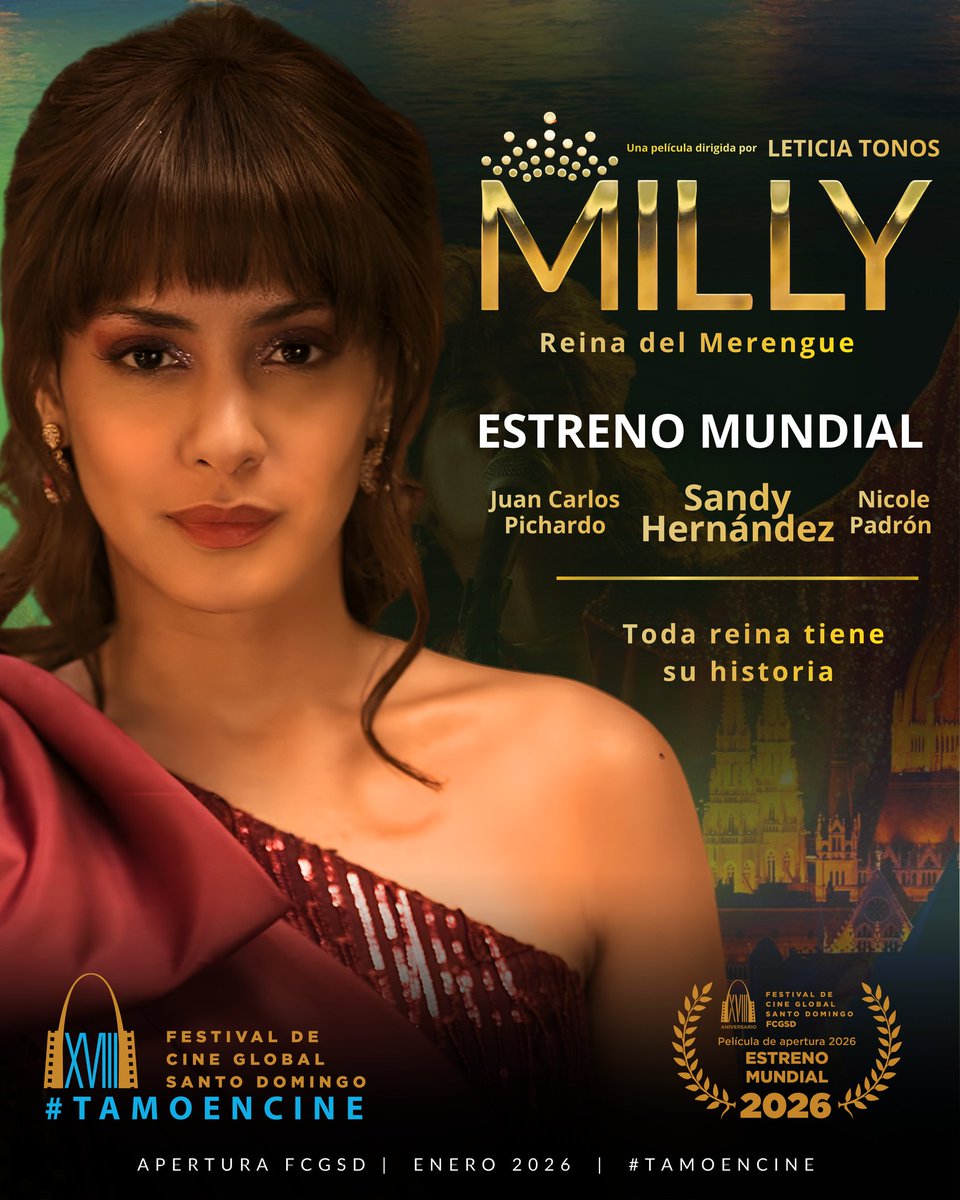 TamoEnCineRD's tweet image. 🎥 Apertura Oficial | XVIII Festival de Cine Global Santo Domingo

La gran pantalla se abre con Milly, Reina del Merengue, dirigida por Leticia Tonos: un homenaje a la vida, la música y el legado de Milly Quezada, ícono de la identidad dominicana.

 #TamoEnCine