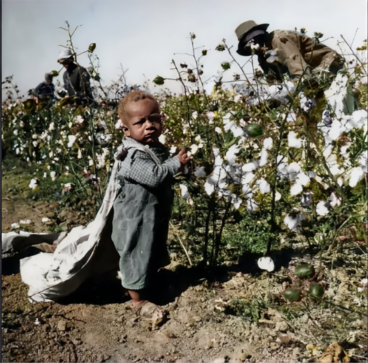 Un niño negro afroamericano de 3 años es esclavizado en una plantación de algodón en las afueras de la ciudad de McGehee, en Arkansas (EEUU), en 1940. 

Mientras en la URSS, en 1940, ya hacía décadas de la abolición del trabajo esclavo infantil y los trabajadores ya tenían