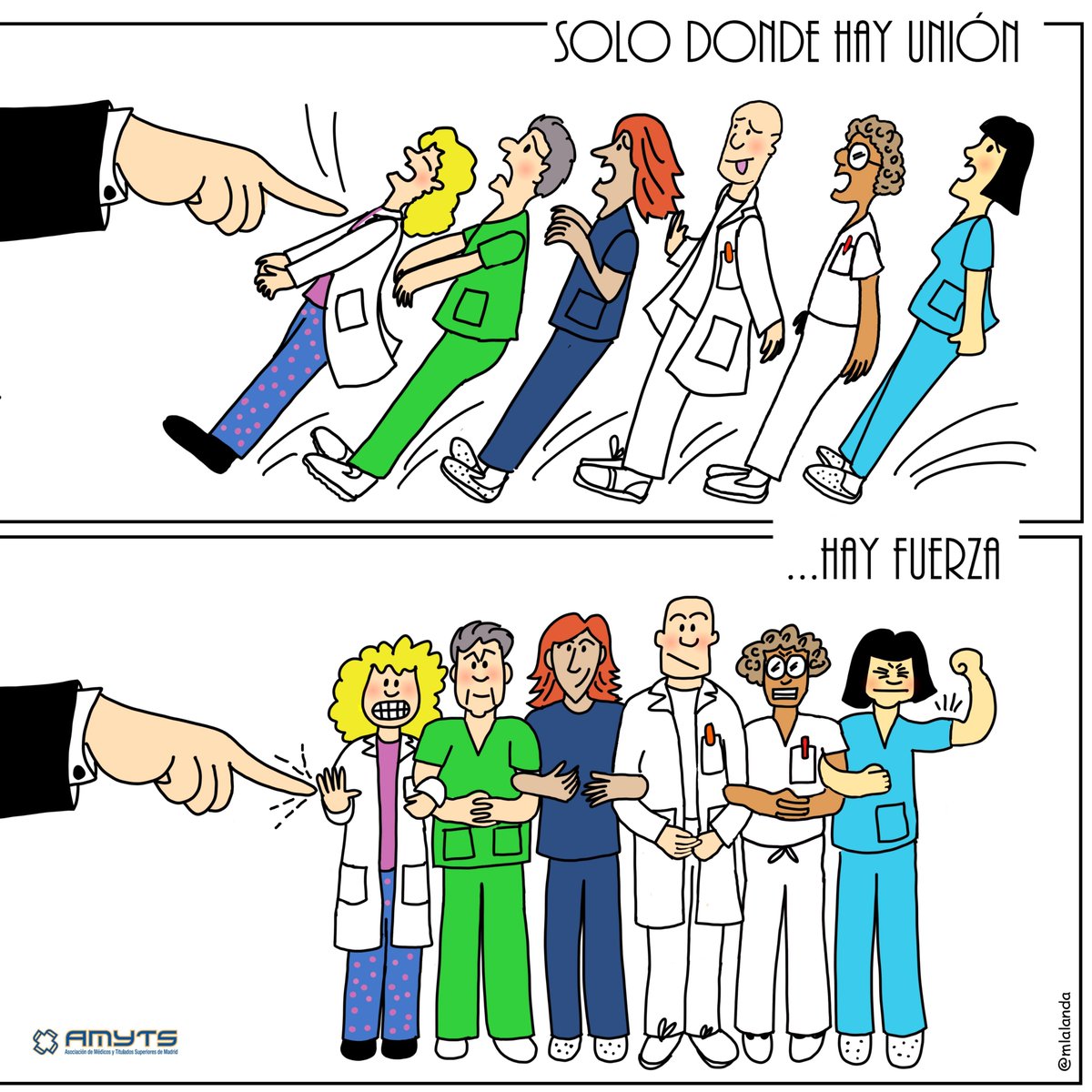 Ni clasismo ni porras. El enfrentamiento artificial que se está intentando generar por parte de  <a href="/sanidadgob/">Ministerio de Sanidad</a> tiene un objetivo y un objetivo único: hacernos más débiles.
Ellos saben que en la unión, hay fuerza. 
Que no te manipulen, profesional sanitario. El enemigo es otro