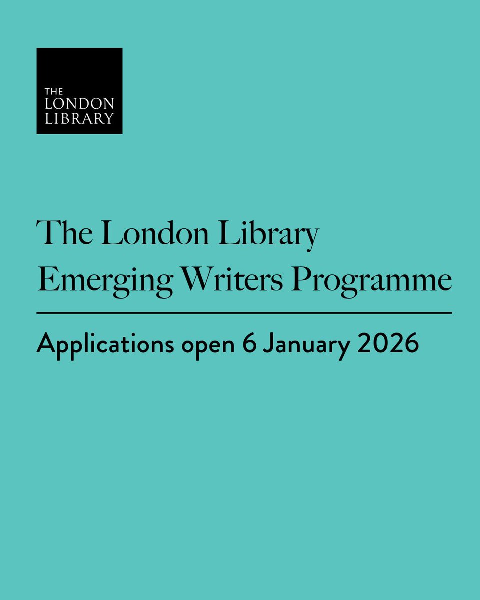 TheLondonLib's tweet image. Save the date for an opportunity to write, develop and connect.

Applications for the 2026/27 London Library Emerging Writers Programme open on 6 January.

Sign up to our newsletter to be the first to know: londonlibrary.co.uk/newsletter-sig…