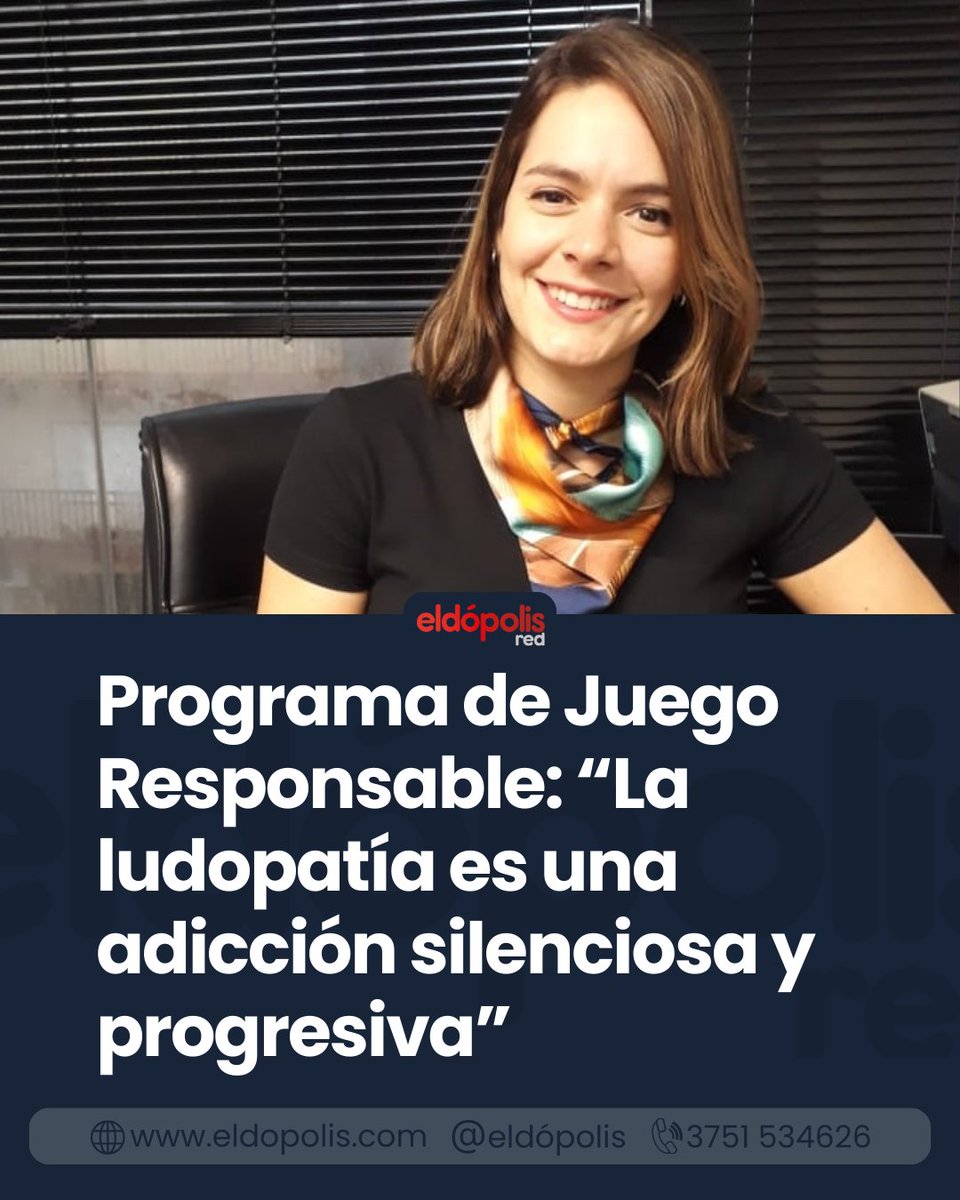 eldopolis's tweet image. Programa de Juego Responsable: “La ludopatía es una adicción silenciosa y progresiva”
Afirmó Peralta a Eldópolis Radio 106.3. eldopolis.com/news/LnEF5y3I7…