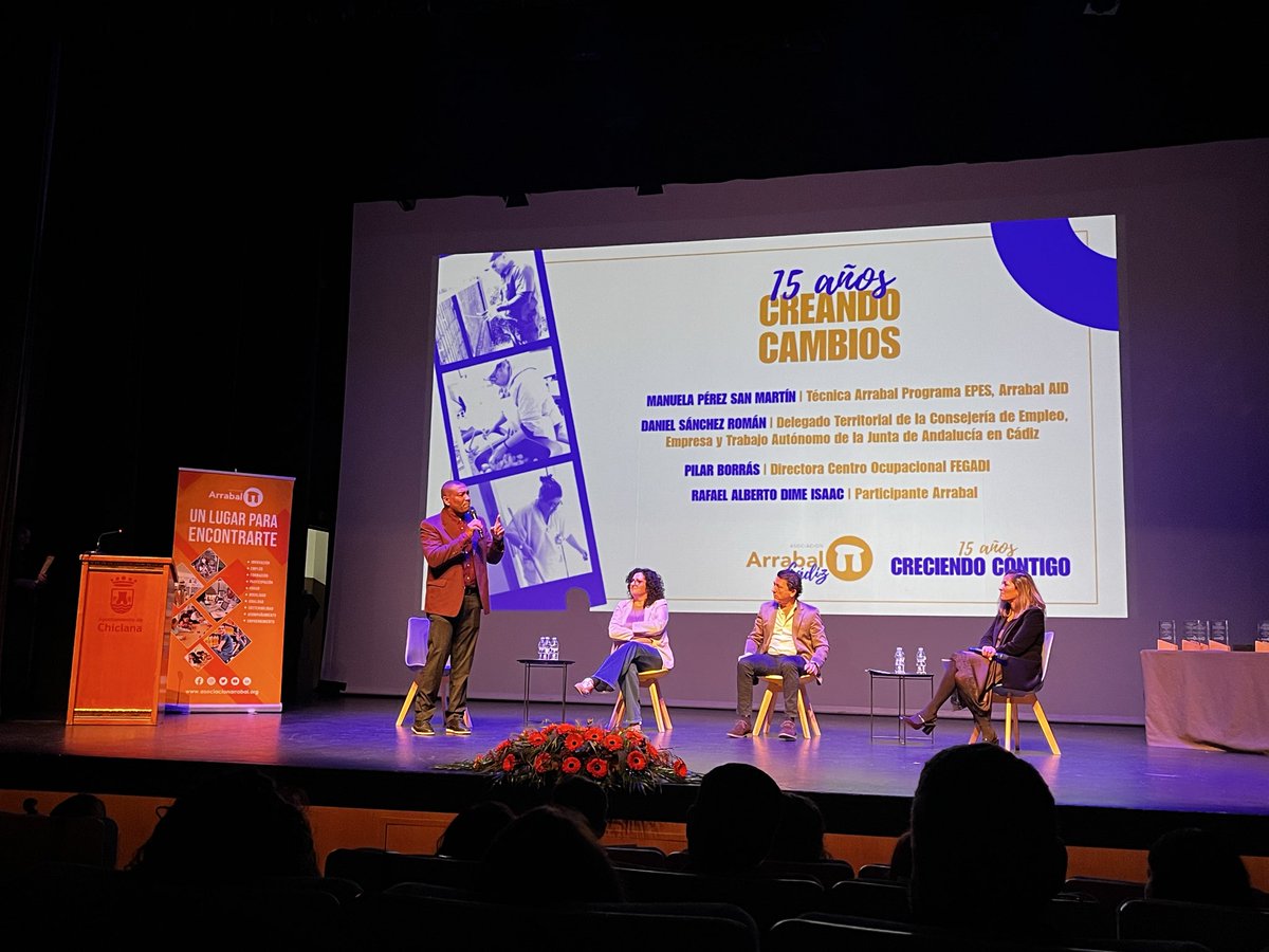 “Si quieres volar, agárrate a las alas de <a href="/ArrabalAID/">Asociación Arrabal-AID</a>. En Arrabal se pueden cumplir los sueños… y os confieso algo yo soy Arrabal!” Muy grande la experiencia de Rafael 👏👏👏 #15añoscreandocambios #Chiclana