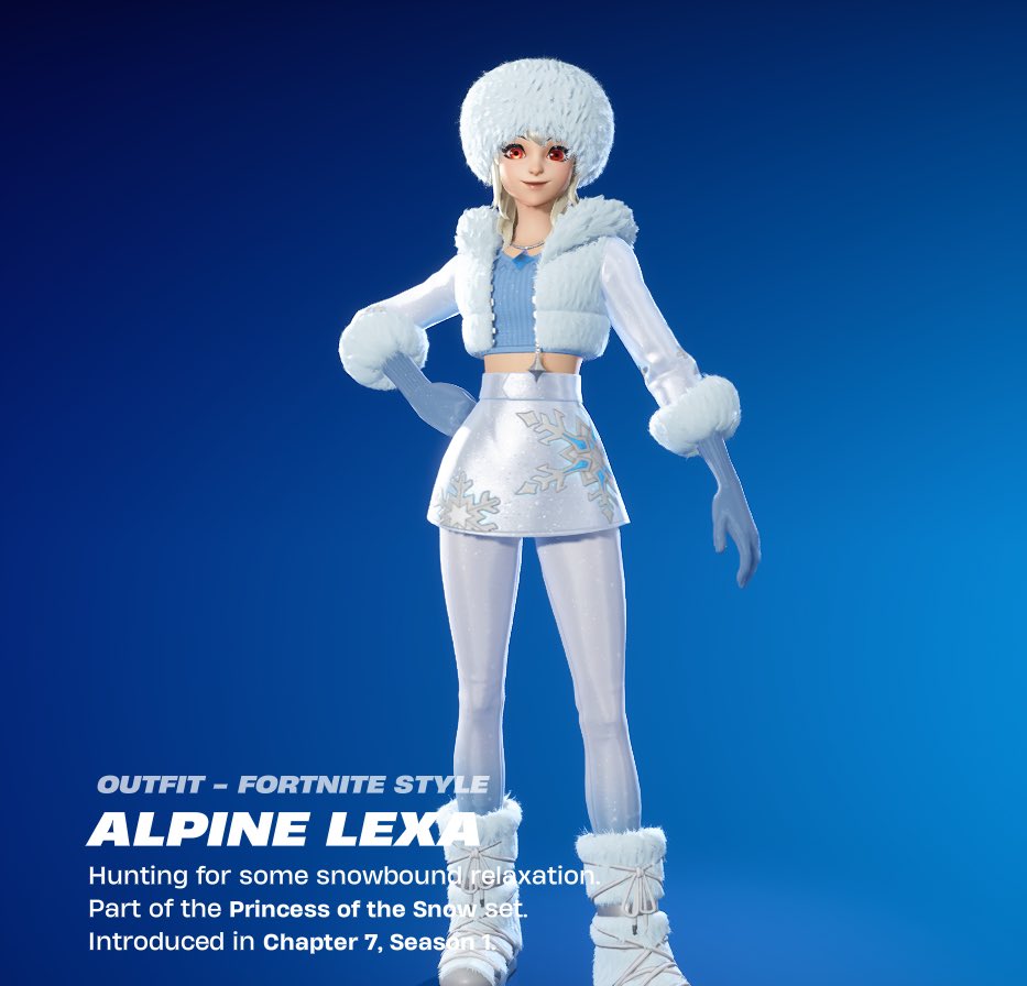 mahdy358's tweet image. Dear @FortniteStatus can you guys give Alpine Lexa a hat off style, Fortnite seems to give almost every other skin a hat off style but her. It would be perfect if she has a hat off style.

Sabrina has a hat off style
Helsie midnight has a hat off style

Lexa needs a hat off style