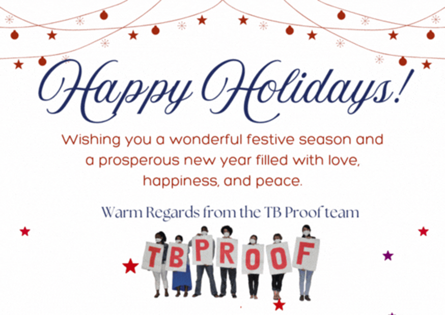 TBProof's tweet image. As the year comes to a close, we’re grateful for our community and partners who continue to make this work possible. Thank you for standing with us and driving change alongside us. #EndTB