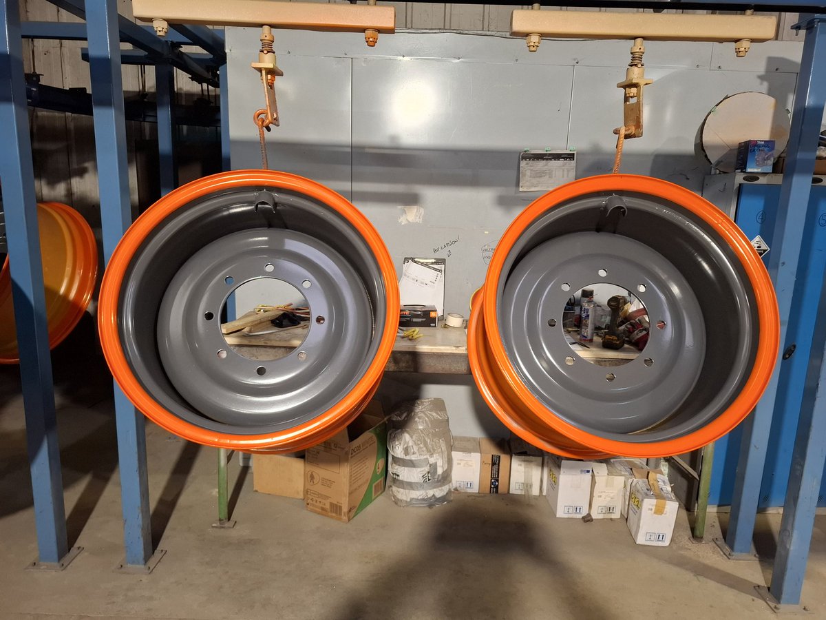 ButlerAndy's tweet image. Some very special wheels for a show tractor. D&amp;amp;S Factors can give your machine a new lease of life by shot blasting and respraying your wheels, we keep all standard colours in stock and can also produce bespoke jobs like this. Call us for more details