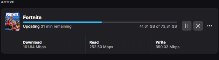 rusted_brainiac's tweet photo. gotta love having 2 70+ gb update's on my pc and xbox #fortnite @Fortnite @FortniteStatus XD https://t.co/quTdQXcqaW