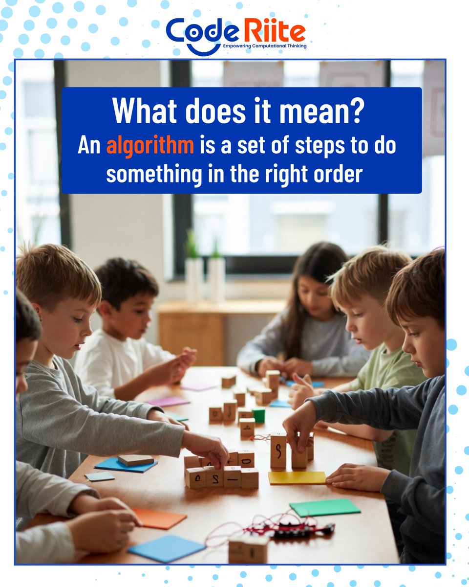 coderiite's tweet image. 🧠 Coding Begins with Everyday Thinking!

✨ Did you know? Even brushing your teeth follows an algorithm!
📞 9819349505
🌐 coderight.in
📸 @code_riite

#coderiite #kidscoding #screenfreelearning
