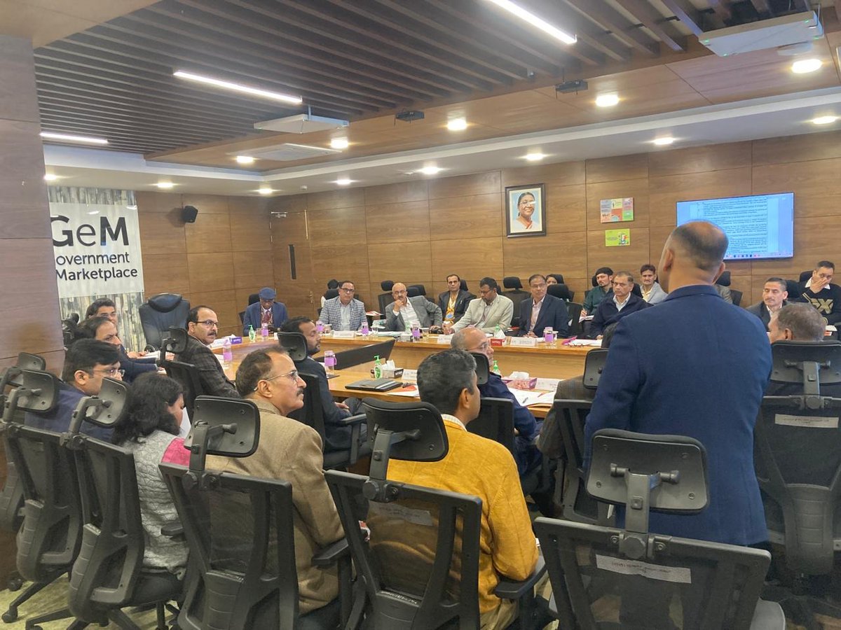 GeM_India's tweet photo. GeM Strengthens Engagement with MHA Organisations💪
As part of its ongoing efforts to advance transparent, efficient and digital public procurement, #TeamGeM hosted a conference of IG (Prov.) officers from MHA organisations, chaired by Shri Mihir Kumar, CEO, GeM.
During the interaction, Shri Mihir Kumar highlighted key procurement principles and walked participants through simplified workflows on the GeM portal, enabling smoother and more effective adoption.
The session featured an in-depth overview of GeM’s capabilities, followed by a focused interactive Q&A, where #TeamGeM addressed operational queries and buyer challenges.
With participation from 35+ senior officers, including ADGs, IGs and DIGs, the conference marked a significant step in strengthening collaboration between MHA organisations and GeM.
#GeMIndia #ThursdayTreasure