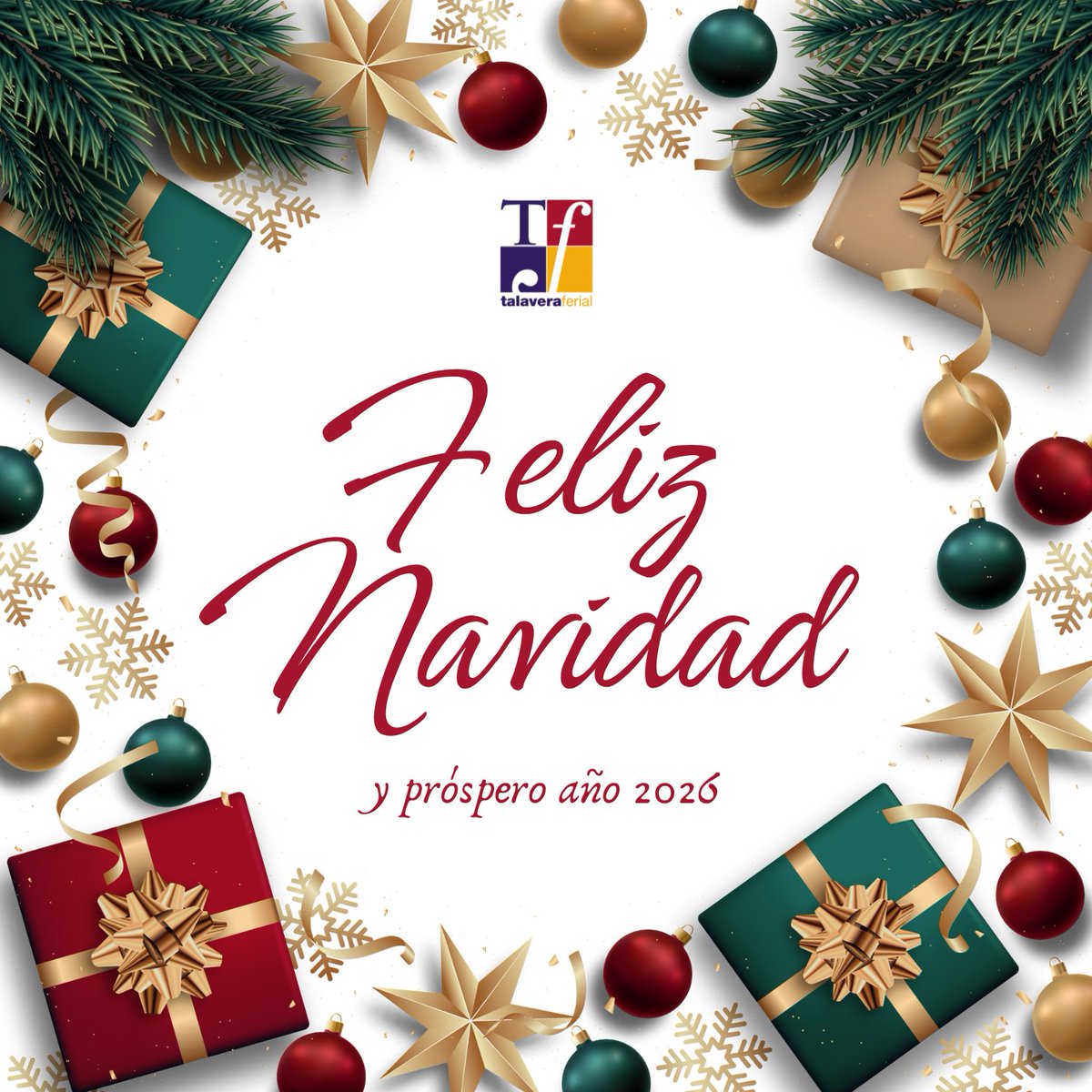 🎄 Desde Talavera Ferial os deseamos una Feliz Navidad y un próspero Año 2026
Ha sido un año lleno de ferias y grandes eventos compartidos. Gracias por apoyarnos y formar parte de nuestra comunidad.
Que el 2026 traiga mas momentos para compartir juntos.

#talavera #Feliznavidad
