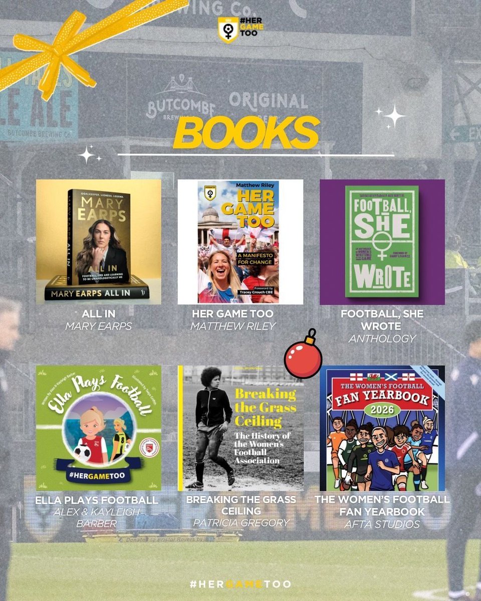 HerGameToo's tweet image. 🎄⚽ The Her Game Too Holiday Gift Guide is here! 🎄⚽

From page-turning reads to matchday kit, keepsakes to cosy apparel — festive gifts that celebrate football and spread love for the game we adore. 

✨ Swipe to find the perfect present. 

#HerGameToo #HolidayGifting