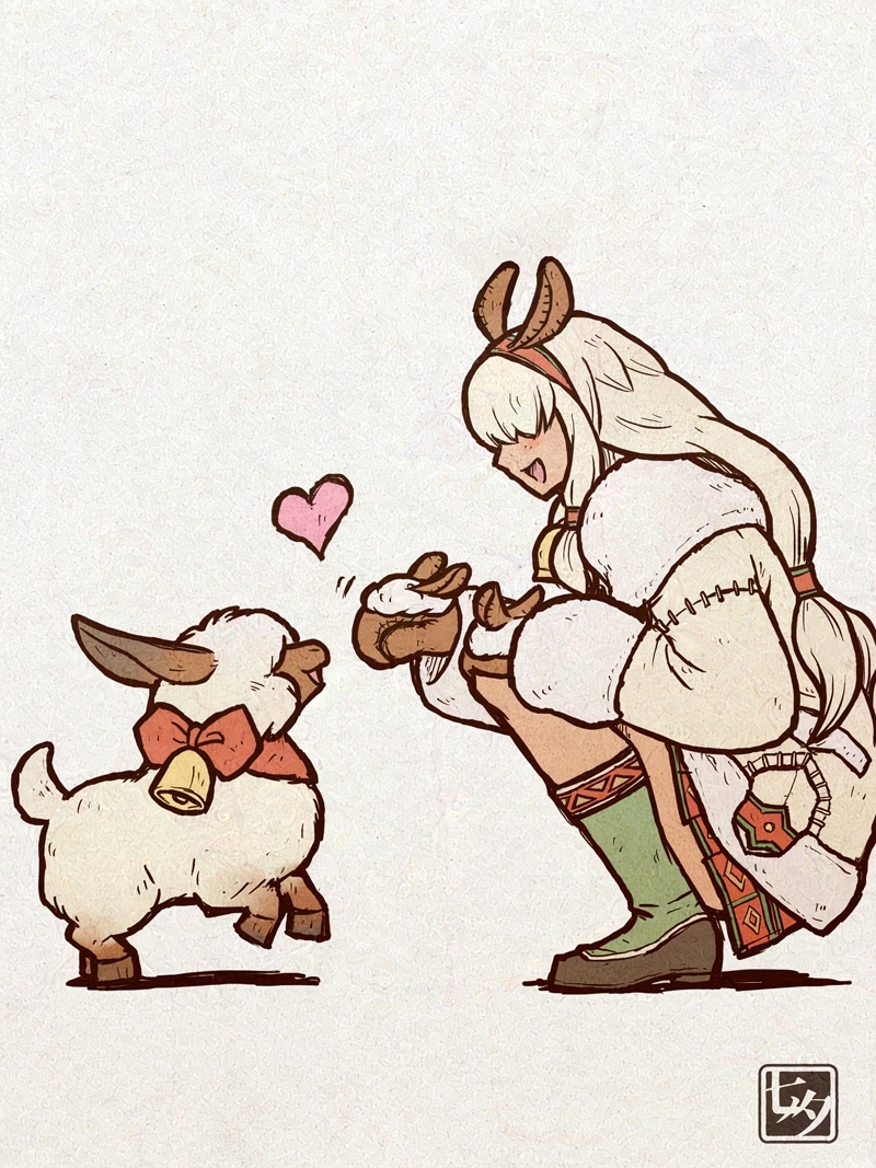 tanabanata's tweet image. 寒い日はモフモフして可愛いものを見て癒されたい！
というわけで、
見るからに温かそうなムーファ装備を再掲です

ショート丈のコートとか、目隠れてるところとか、
とにかくデザインが可愛いくて好きです😊

#モンハン #MonsterHunter #fanart