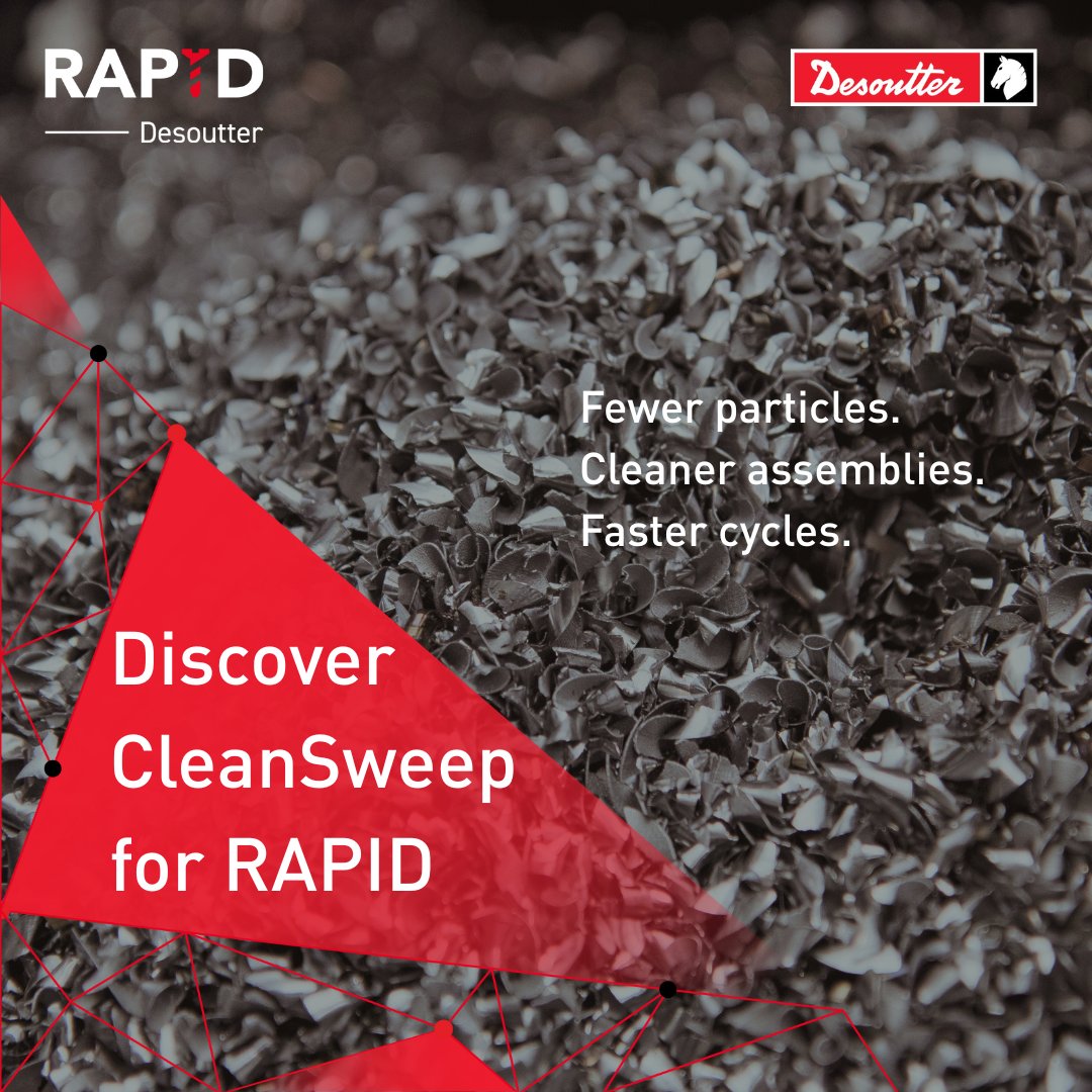 ✅ Integrated precision cleaning 
 ✅ Fewer particles, cleaner assemblies, faster cycles
 ✅ Designed for quality-critical manufacturing environments

👉 Discover CleanSweep > bit.ly/4oW0UMw

#Desoutter #RAPID #ScrewFeeding #CleanSweep #Industry40 #Automation