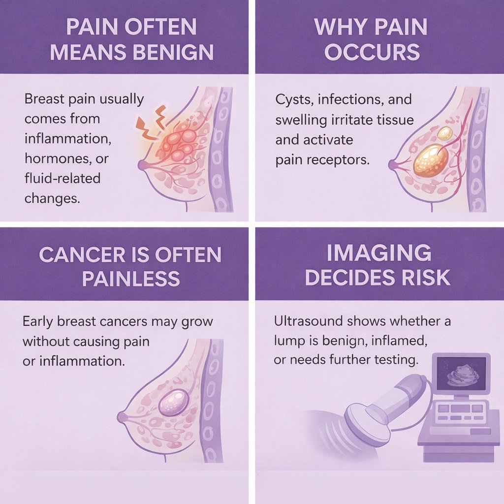 HercareScans's tweet image. Pain in a breast lump often points to inflammation or hormonal changes.

Painless lumps, on the other hand, are the ones doctors pay closer attention to.

That’s why imaging, not pain, decides what needs action.

#BreastCancer #BreastPain #BreastScan #WomensHealth #Bengaluru