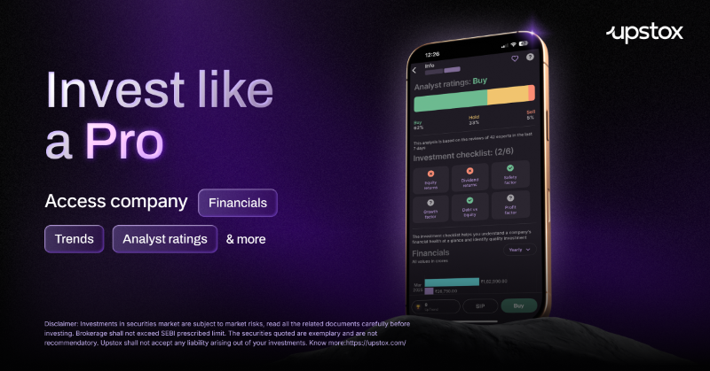 Join Upstox today, trusted by 1.3+ Cr investors! - Trade in Stocks, F&O, Commodities & Currencies - ZERO account opening charges - Buy/Sell stocks in one click - Invest in IPOs, Mutual