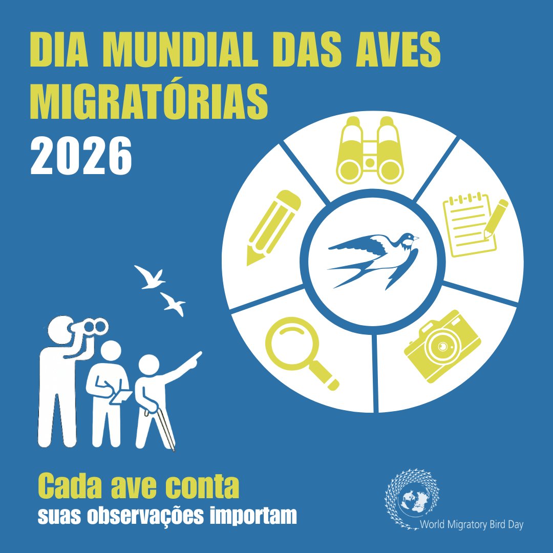 We’re excited to share the theme for World Migratory Bird Day 2026: Every Bird Counts – Your Observations Matter! This year highlights the powerful role of community / citizen science in protecting migratory birds across the globe. (1/6)