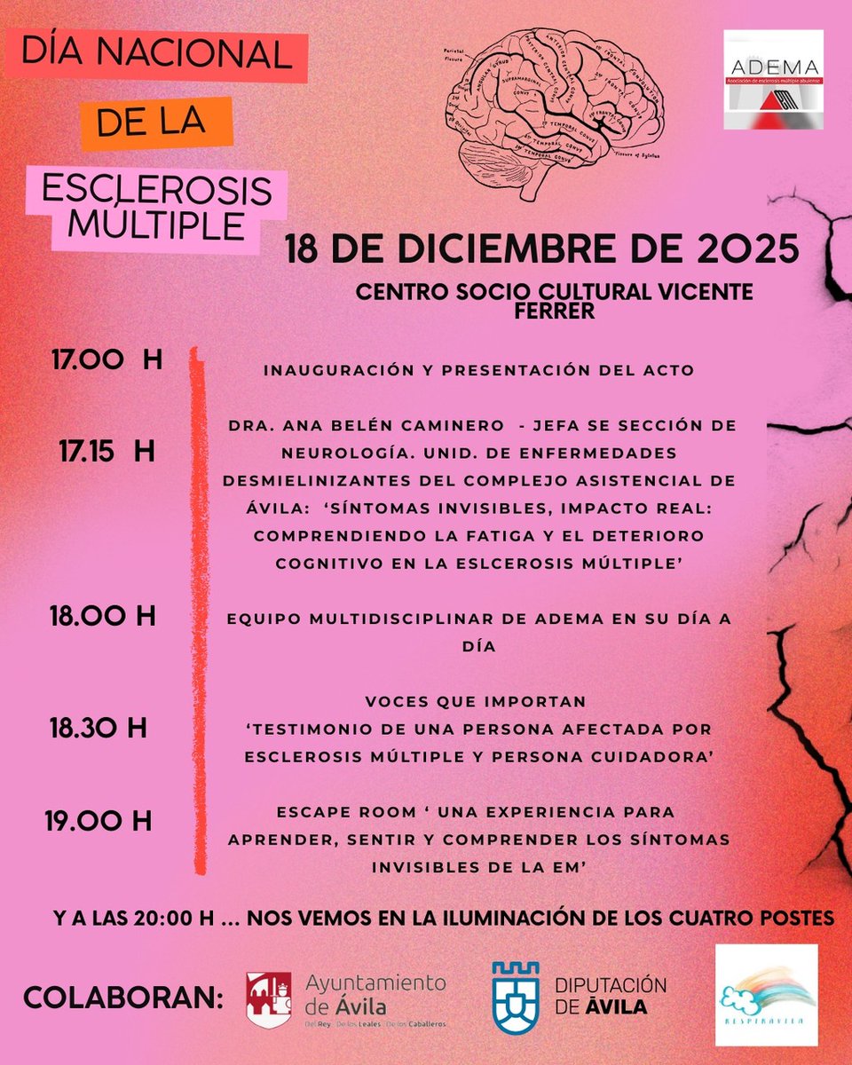 La asociación ADEMA organiza en #Ávila una jornada para concienciar sobre los síntomas no evidentes de la eslerosis múltiple y reclamar mayor empatía de la sociedad

📻 #Entrevista en COPE 👇
ver.cope.es/2ac9j2