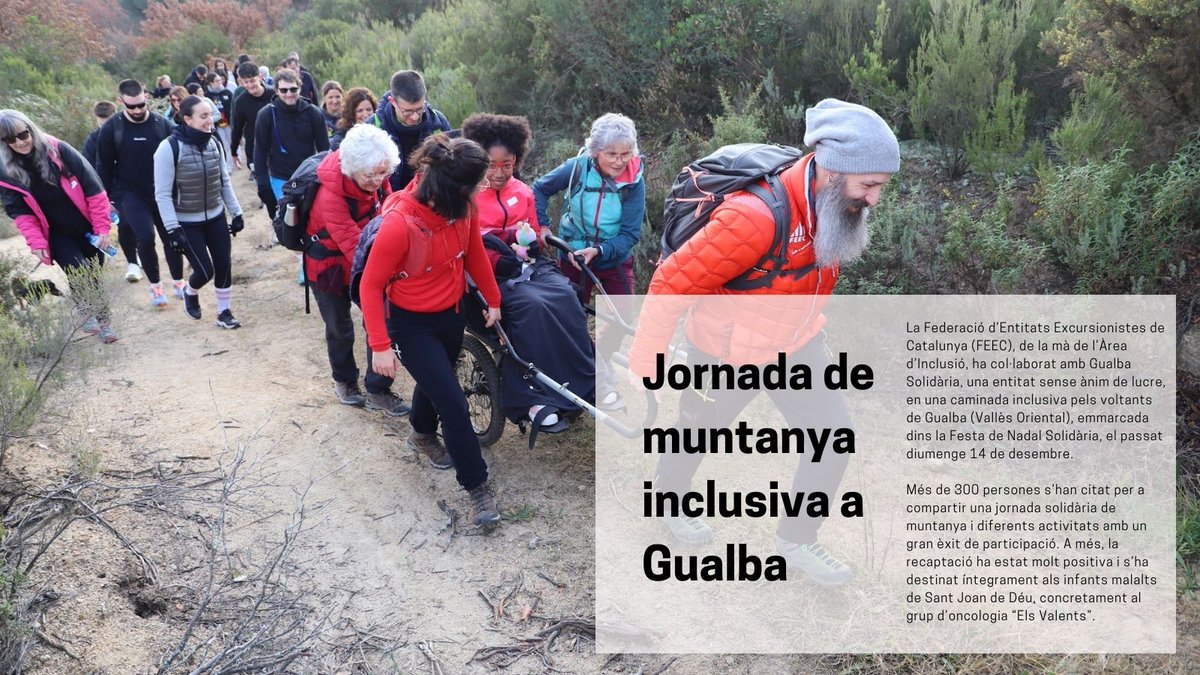 ⛰️ La #FEEC participa en una caminada inclusiva i solidària a Gualba (Vallès Oriental).

Més de 300 persones han compartit una jornada de muntanya i diferents activitats que ha permès recaptar fons en suport a la lluita contra el càncer infantil.

🔗tuit.cat/mpqA7