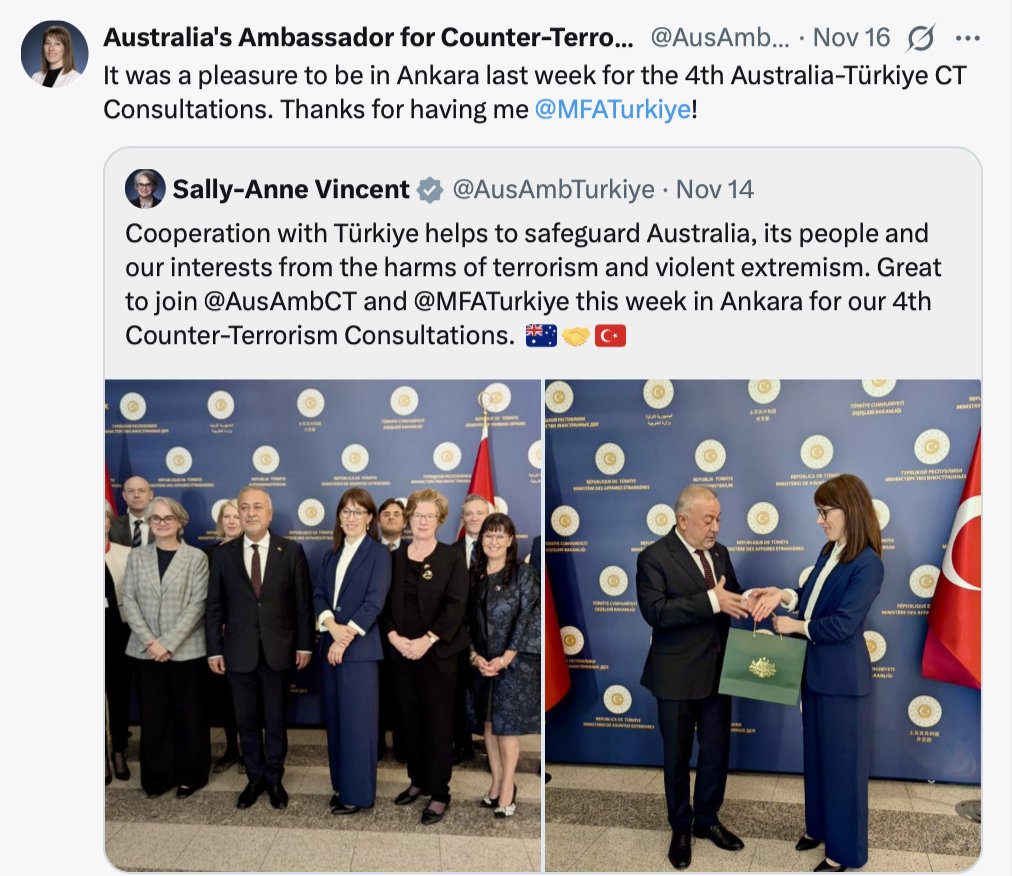 <a href="/RositaDaz48/">Rosita Díaz</a> How can they ban the Muslim Brotherhood while collaborating on counter-terrorism with Turkey, one of ISIS and the Muslim Brotherhood's main funders and supporters?

But they cut counter terror ties with Israel! 
Labor wants us dead.