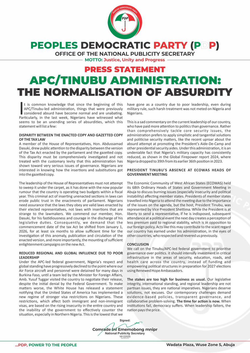 Official PDP Nigeria tweet media