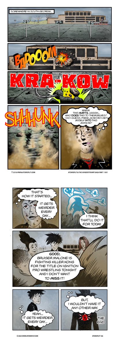 LDDLMikeD's tweet image. First page, last page. 166 pages. #atlanta #georgia #indierock #indiecomics #atomsplit
