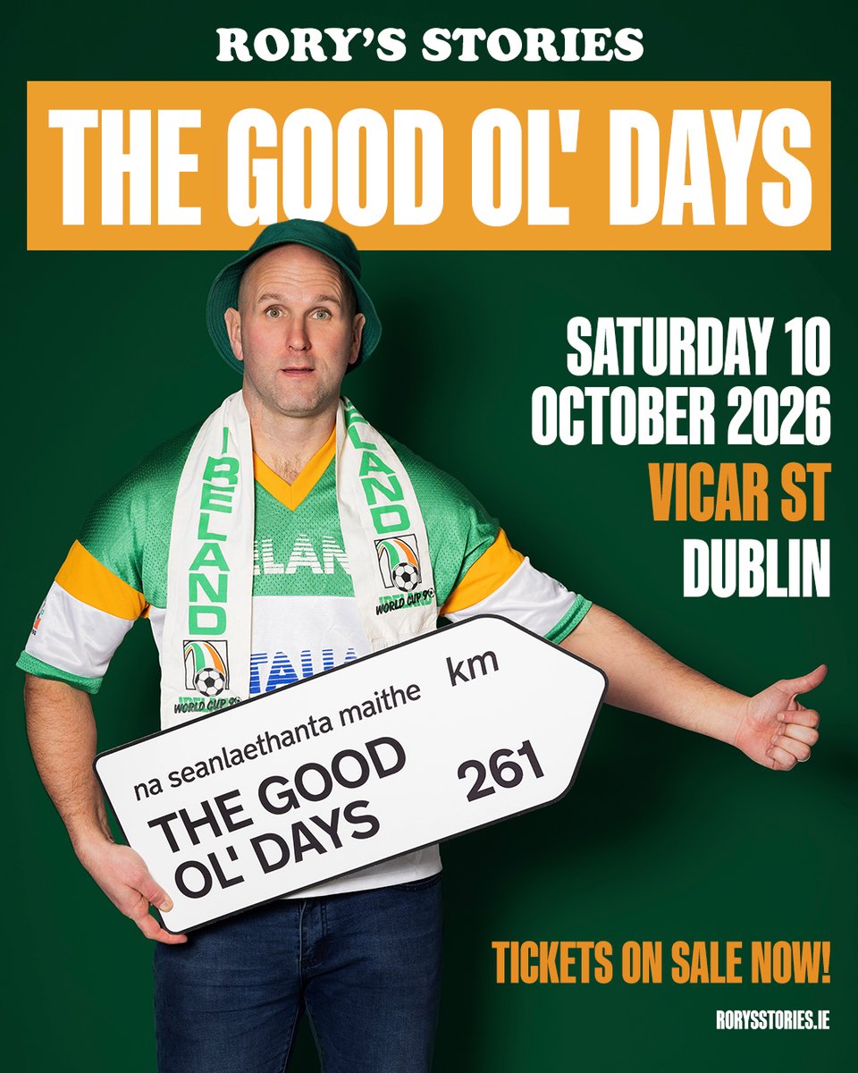 ★ ★ 𝗝𝗨𝗦𝗧 𝗔𝗡𝗡𝗢𝗨𝗡𝗖𝗘𝗗 &amp; 𝗢𝗡 𝗦𝗔𝗟𝗘 ★ ★ 

<a href="/RorysStories/">Rory's Stories</a> is back with his brand new comedy show 'The Good Ol' Days', where he hitches a lift back to simpler times on 10 October 2026! 😅

🎫 Buy tickets ~ bit.ly/48M364s