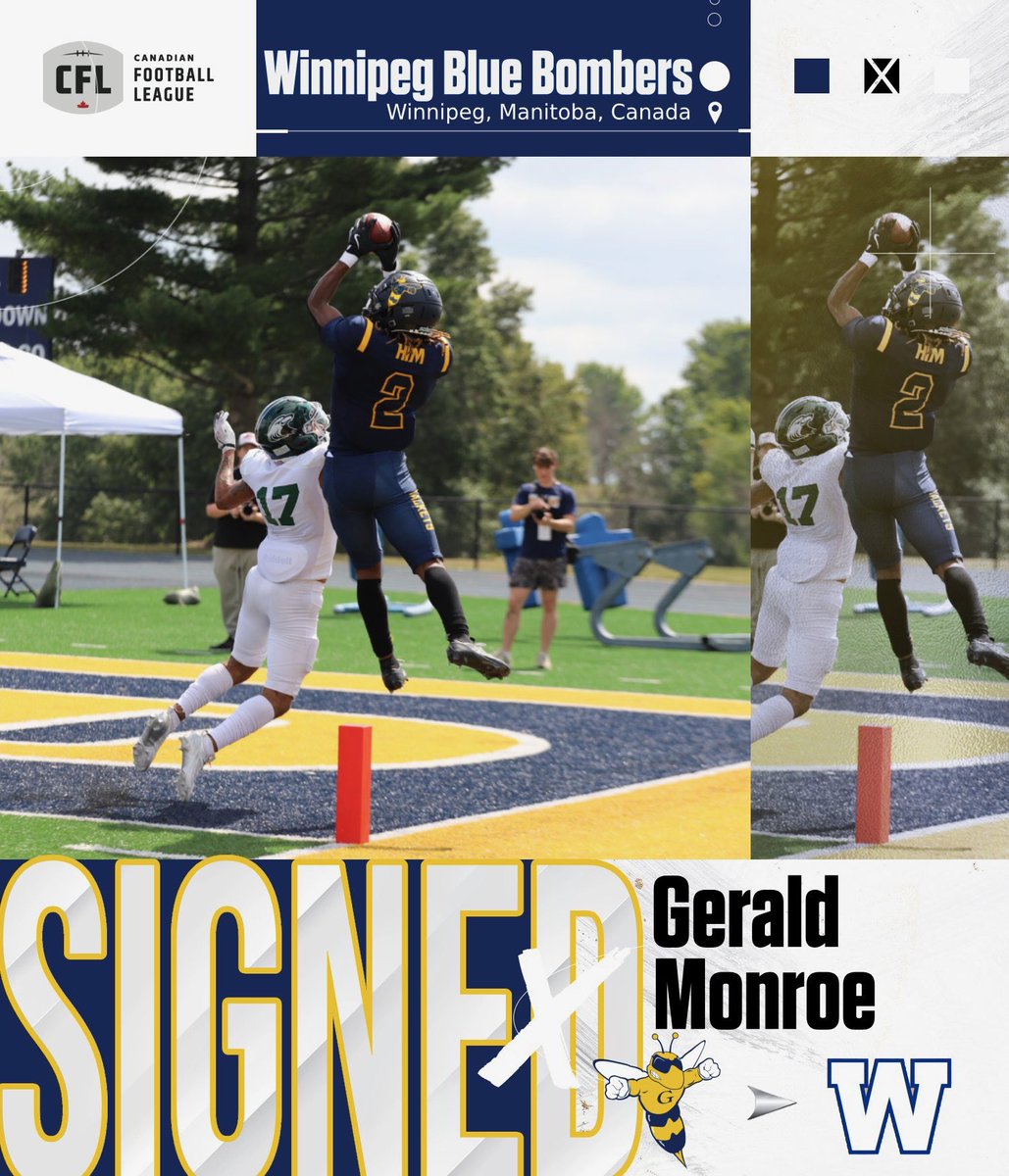 coachMeJelly's tweet image. Congratulations to wide receiver Gerald Monroe ( @TheGeraldMonroe ) on signing with the Winnipeg Blue Bombers!  #WhyNotUs #WHONEXT?