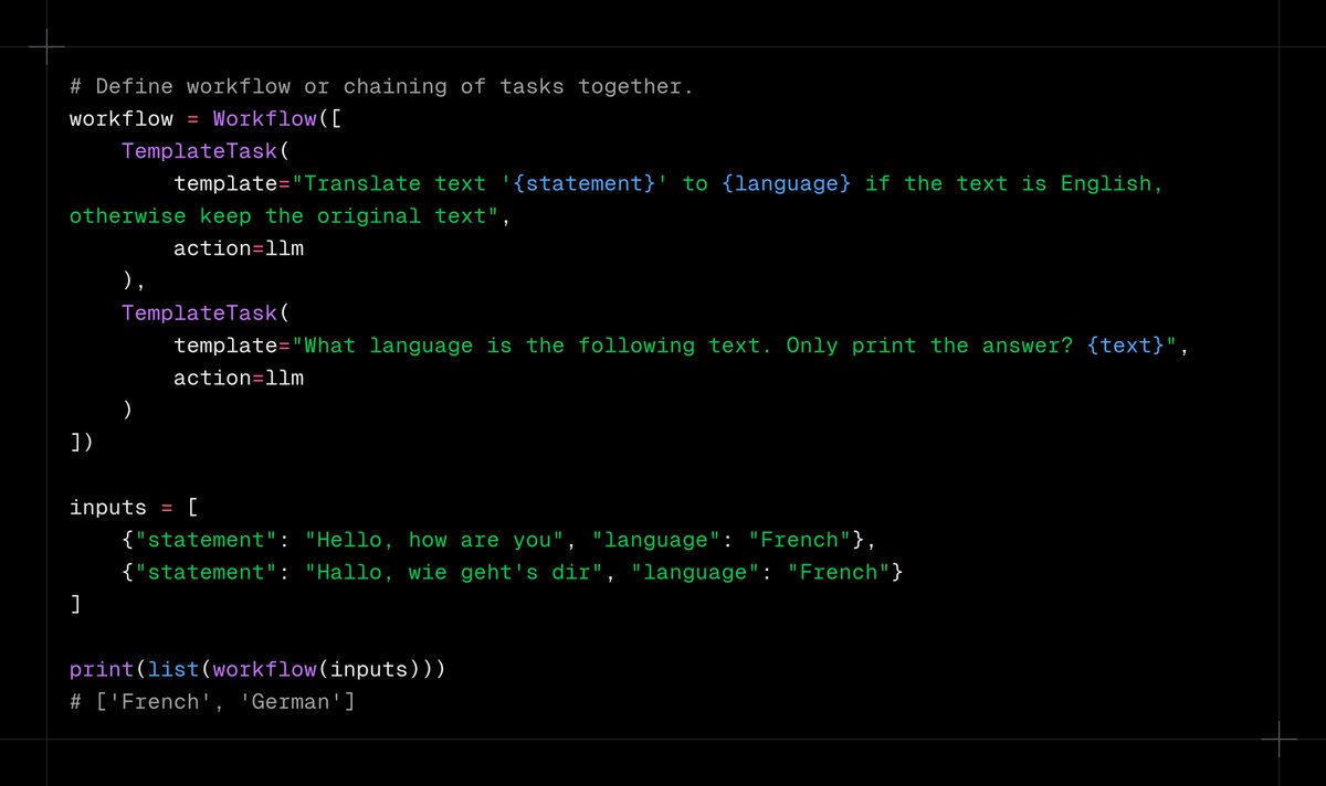 neumll's tweet image. Did you know that TxtAI has a structured workflows component? This enables rules based flows and a predictable chain of events.

Supports integration with outputs from Embeddings, Agents, Pipelines, other Workflows and more!

github.com/neuml/txtai/bl…