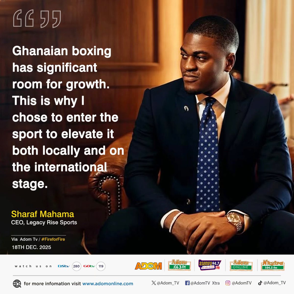 KOBBY__STONNE's tweet image. Beyond the name, the work continues. Postcards out for a night that will redefine Ghana boxing. 🥊

December 20 | Lagoon Sports Stadium

Legacy is being built — not talked about.

#BeyondTheName #LegacyRiseSports #GhanaBoxing #SportsDevelopment #FireForFire