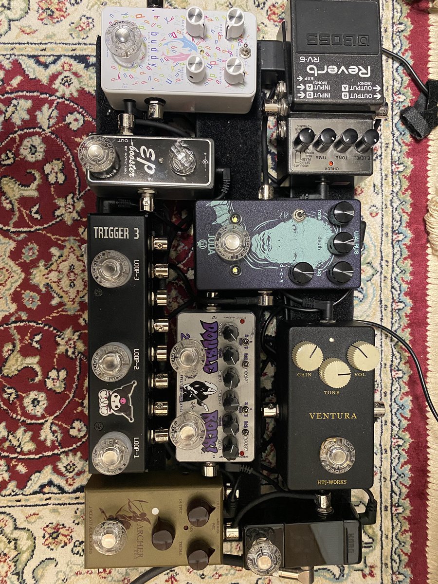 PzTkp's tweet photo. 12月のセッションで使用するボード

ループ3に入れたJULIAとRV-6のクリーントーンが気持ちいい！ https://t.co/edmAmPdMNM