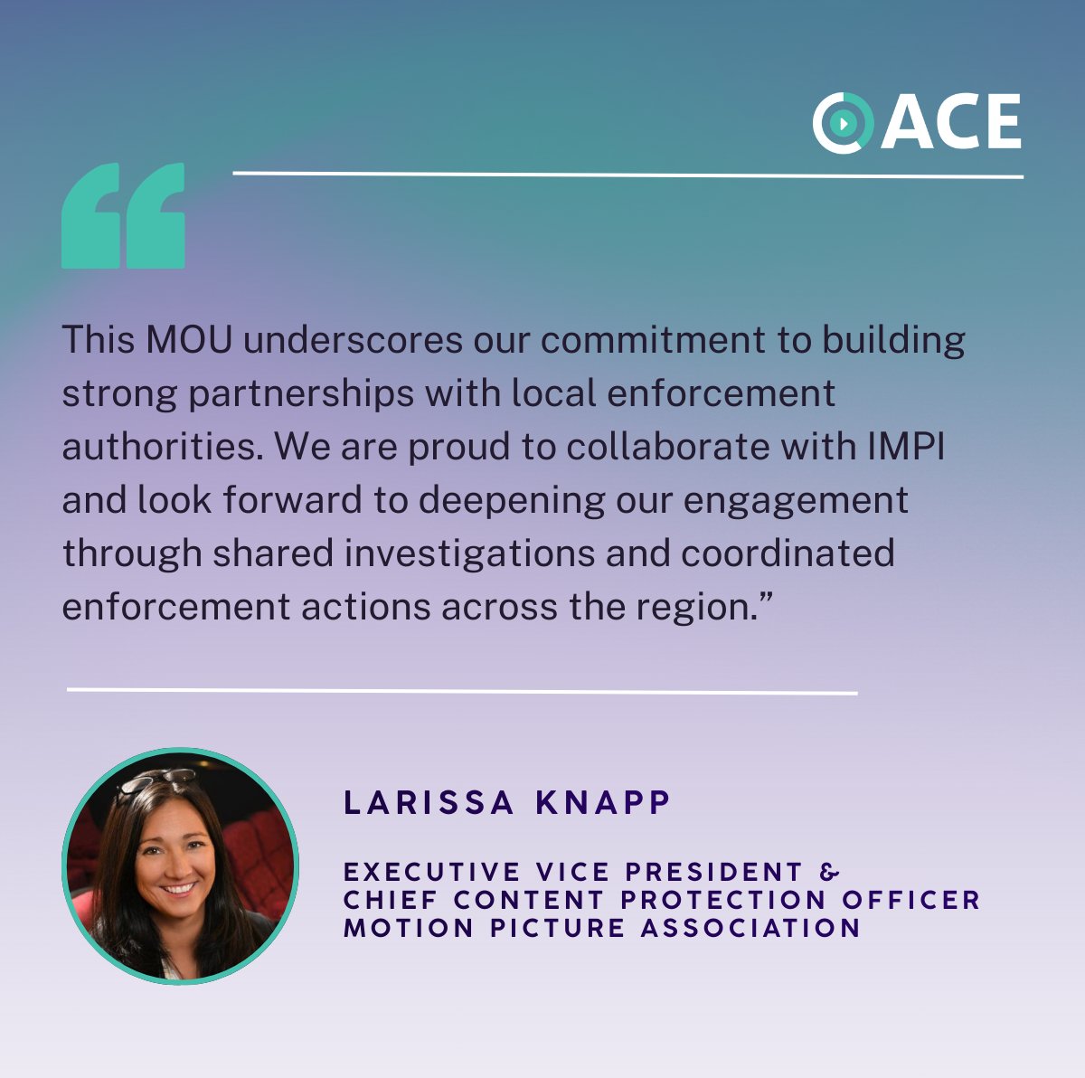 The MPA has signed a memorandum of understanding (MOU) with the <a href="/IMPI_Mexico/">IMPI</a> to bolster collaboration in curbing illegal streaming and digital piracy across Latin America.

Under this agreement, IMPI and ACE will exchange vital intelligence on illicit streaming operations,