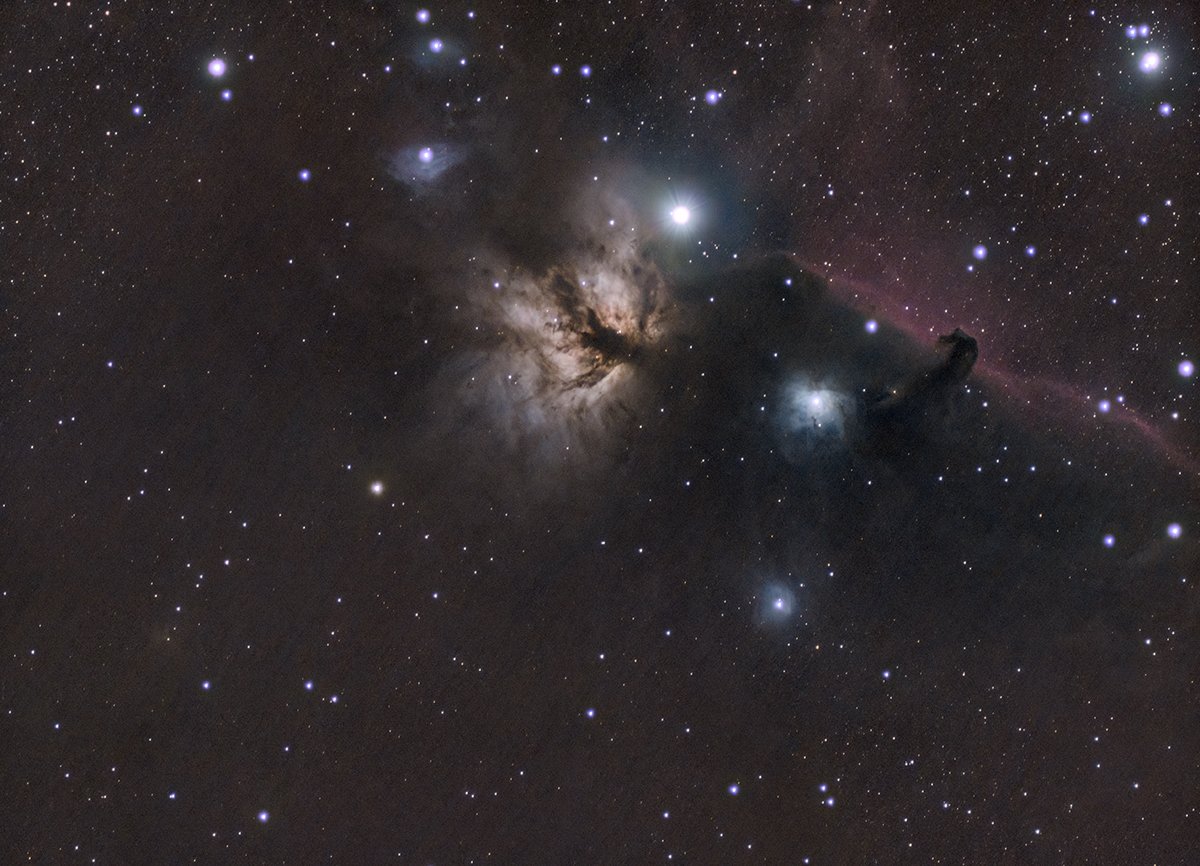 VejOut's tweet photo. First attempt at the Flame and Horsehead #Nebula https://t.co/PxLV1XXrLh