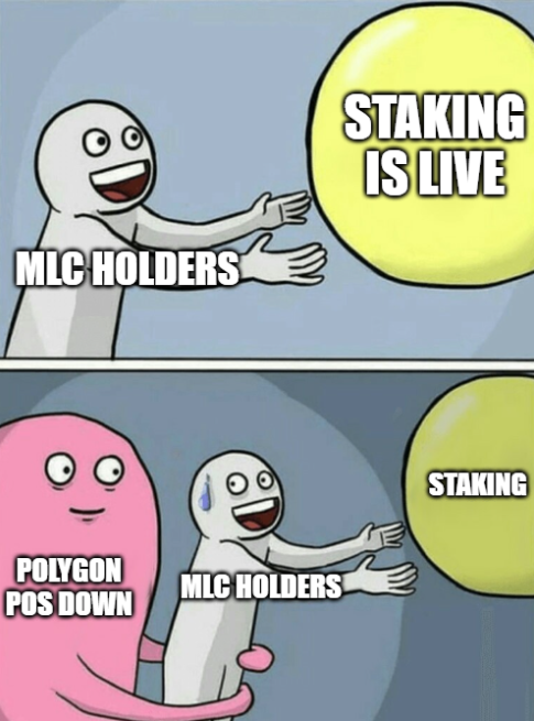 Us yesterday: staking is live!!
Polygon 1h later: sorry we're down!

Apparently, our launch was too powerful for the blockchain! 😅

All good now, staking is live and running, and wallet balances are back to normal💚
