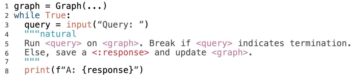 ellieyhc's tweet photo. 🦜✨Nightjar ✨makes your prompts first-class code in your Python programs: Your prompts read and write program variables, compute with program objects, and implement program control flow. 🧵(1/n) https://t.co/ztyRs3KITM