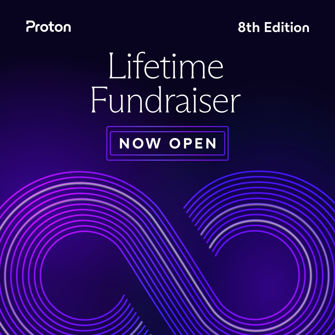 ProtonPrivacy's tweet image. The 8th edition of the Proton Lifetime Charity Fundraiser is here! 

🎟️ Enter the raffle for a chance to win 1 of 10 Lifetime plans

💜 Help us support 10 community-nominated  organizations

🎁 NEW: We’re  giving away an additional Lifetime plan through a social contest.

⬇️1/6