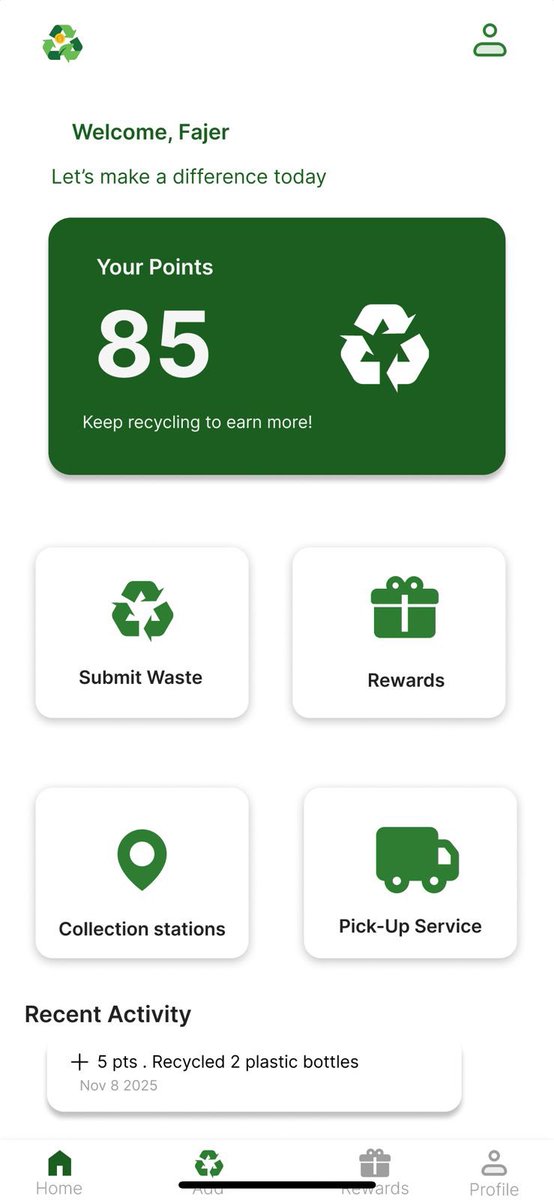 iittssdd's tweet photo. Glad that we successfully completed our Software Engineering course project “Trash2Cash” under the Computer Science Department – IAU,
supervised by Dr. Enas Alsharawi.

A smart recycling solution that turns waste into rewards ♻️🌱

#ابداع_مهندسات_المستقبل https://t.co/qS5l145W6Z