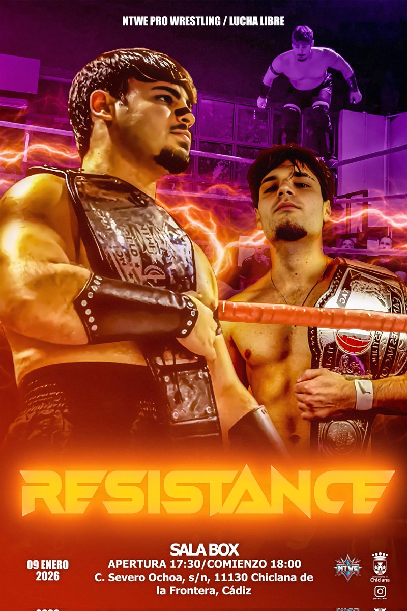 ⚡ RESISTANCE ⚡

¿Todavía no tienes regalos de reyes? 🎁
¡Nosotros para ti, si!

Empezamos 2026 con las semifinales del torneo Gades 🦁, STU⚡ desde 🇵🇹 y Damocles ⚔️ defendiendo el título Máximo .

📅 Viernes, 9 de Enero

📍 Sala Box, Chiclana.

🕕 SHOW 18:00

🎟️  GRATUITA