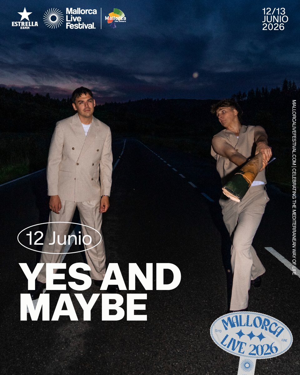 itsyesandmaybe's tweet photo. Mallorca.
A new stop appears on the map.
We’re really excited to add this show to our summer tour next year.
YES AND MAYBE live at @mallorcalivefes
12 de junio https://t.co/bB3CaE85EV