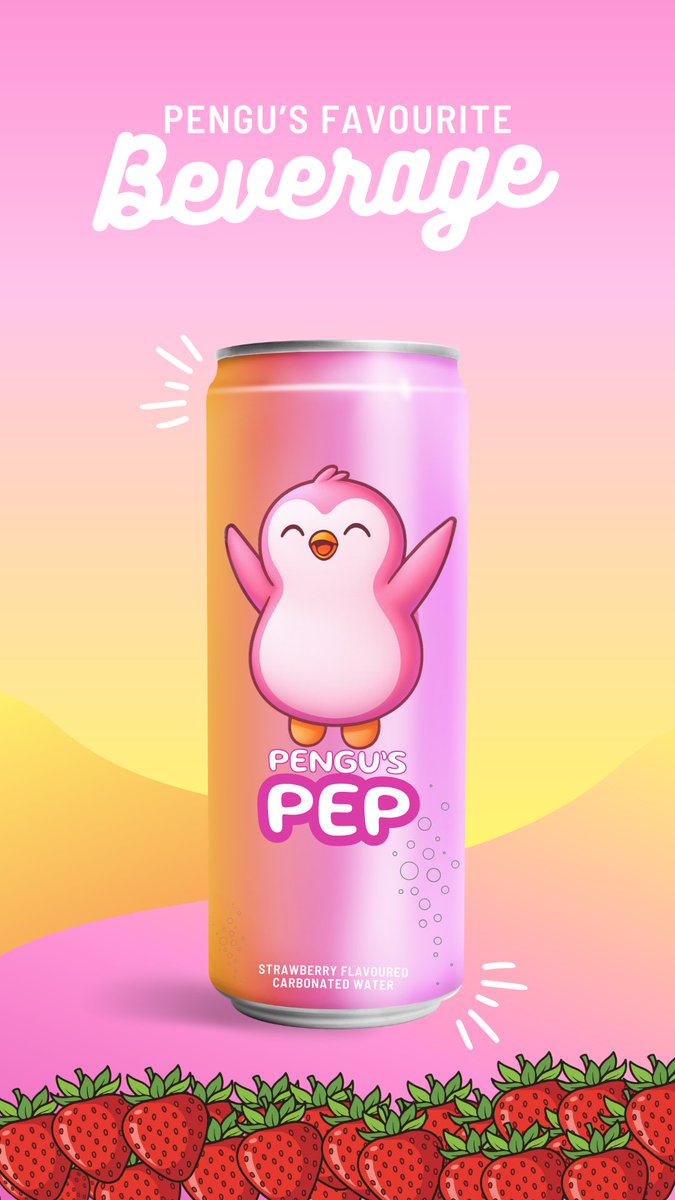 penguinucom's tweet photo. 🍓🐧 Meet Pengu’s Pep!

Fresh. Fizzy. Strawberry vibes.
If Penguinu had a favorite drink… this would be it 😋⚡

More fun utilities loading soon 👀
We’re just getting started ❄️🐧

#Penguinu #MemeCoin #Solana https://t.co/fHFeal1Wb2