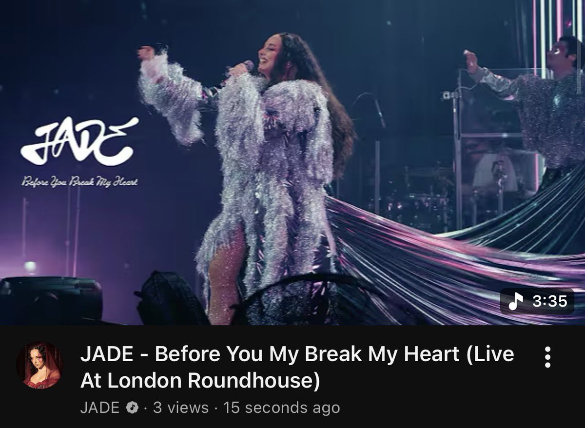 JADE has uploaded their performance of ‘Before You Break My Heart’ from London Roundhouse on to Youtube. 

Watch here ➡️ youtu.be/AKPT2OaGbi4?si…